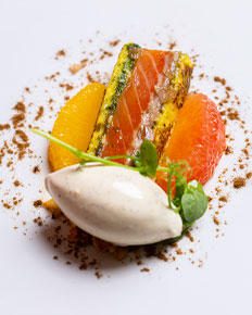 Gravlax de saumon, agrumes — photographie réalisée par PHOTOPRODSTUDIO à Castres